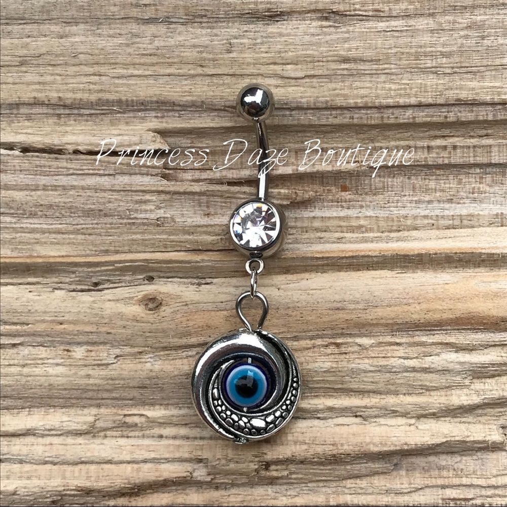 Antique Evil Eye Belly Button Ring